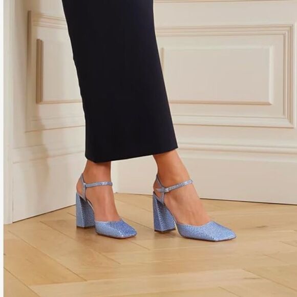 NWOT Blue Rhinestone Heels - Picture 7 of 7